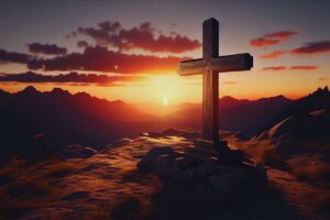 una croce e il tramonto