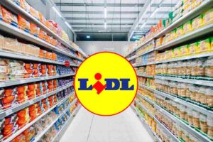una corsia di un supermercato e la scritta lidl