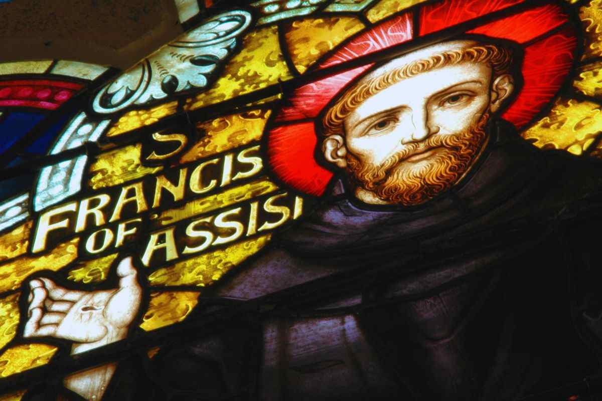 san francesco dipinto sul vetro