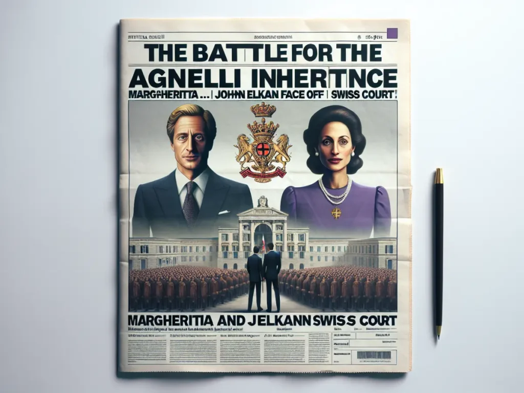 rappresentazione di copertina di giornale che parla della famiglia Agnelli