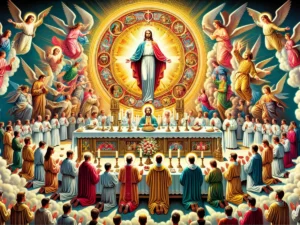 rappresentazione di Gesù con i fedeli